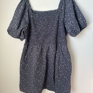 Chic Navy Puff Sleeve Dress